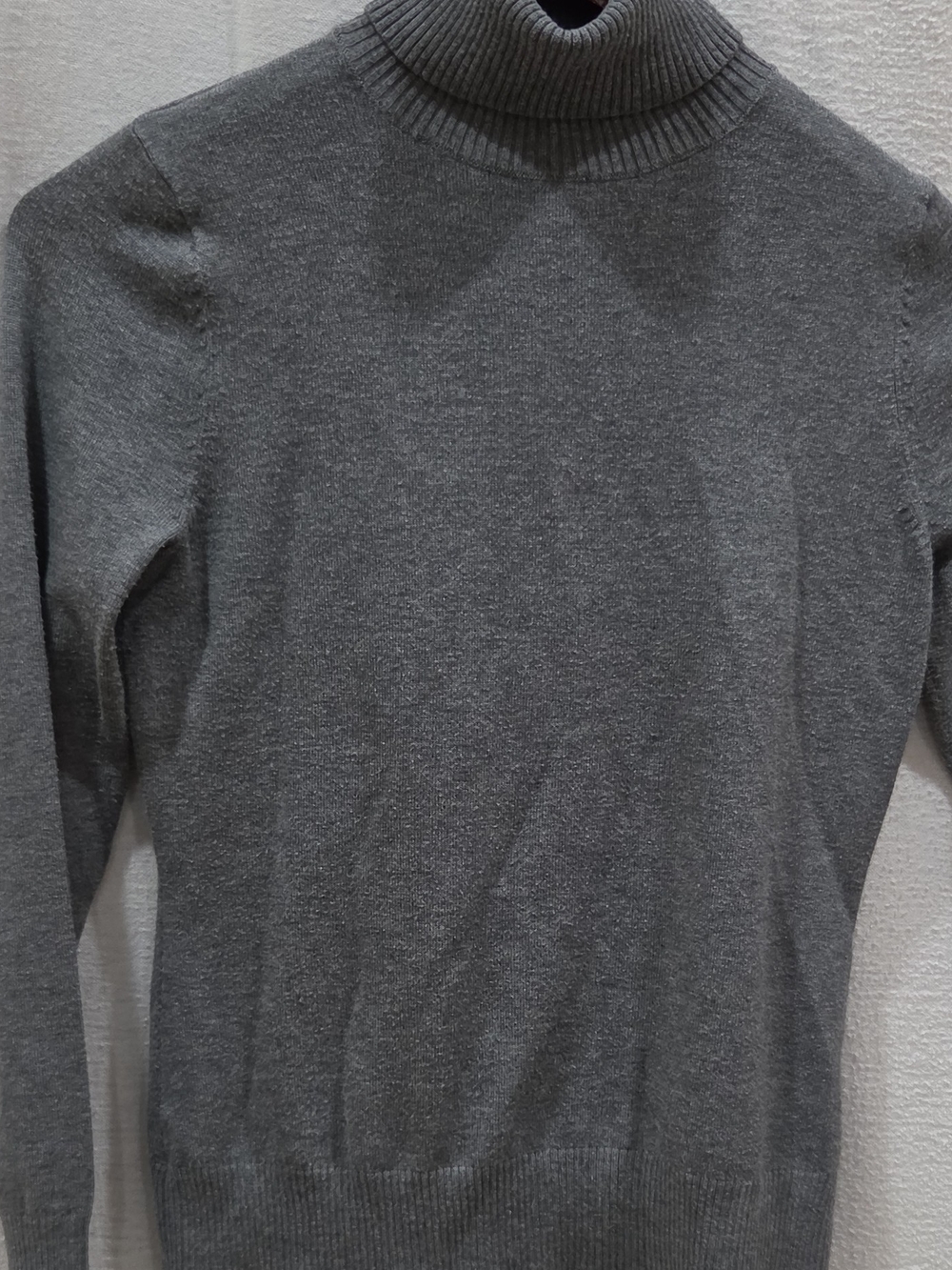 Merona Womens M Regular Gray Solid Knit Turtleneck Long Sleeve Pullover Sweater